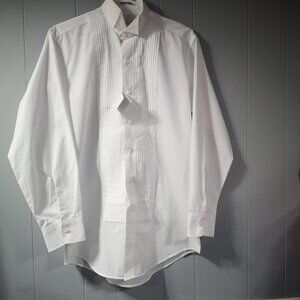 NWT Neil Allyn Men's Size Small (32/33) White Pleated Front Tux Shirt